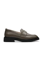 Mokasyny damskie - Clarks Skórzane mokasyny "Splend Edge" w kolorze khaki - miniaturka - grafika 1