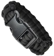 Akcesoria turystyczne - Paracord Bransoletka Linka Survivalowa Czarna S - miniaturka - grafika 1