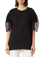 Koszulki i topy damskie - Sisley T-shirt damski, czarny 100, M - miniaturka - grafika 1