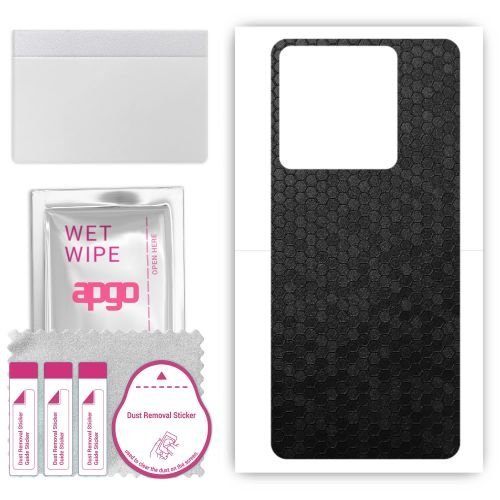 folia naklejka skórka strukturalna na TYŁ do Xiaomi Poco X6 - Plaster Miodu Czarny - apgo SKINS