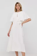 Sukienki - Liviana Conti Liviana Conti sukienka kolor biały midi oversize - miniaturka - grafika 1