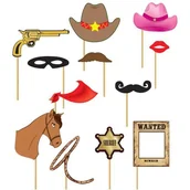 Gadżety na imprezę - Guirca Fotogadżet patyczki "Kowboje", GUIRCA, 12 szt GU7206 - miniaturka - grafika 1