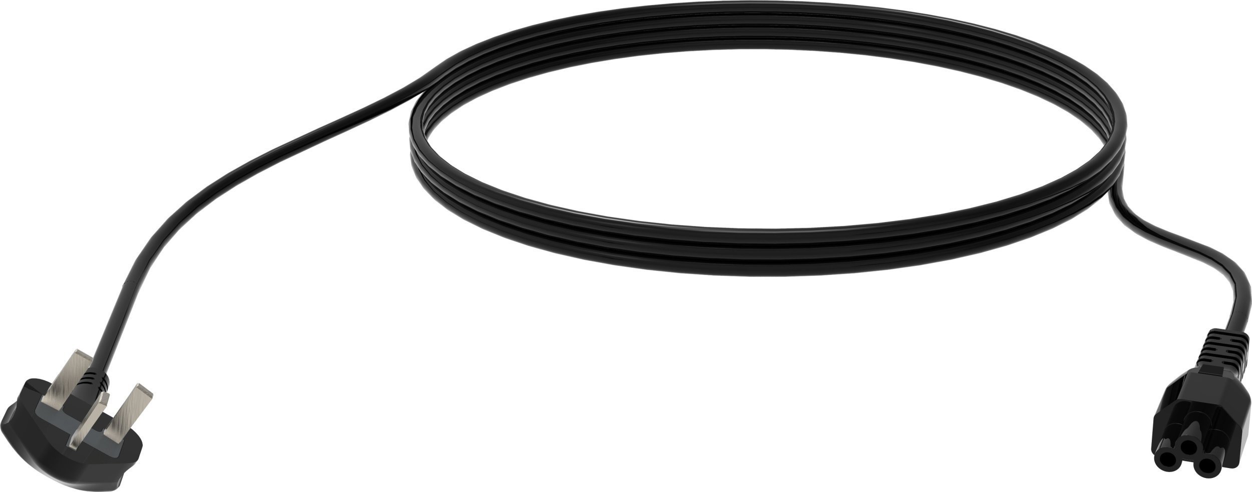 Kabel zasilający Vision VISION Professionelles, installationstaugliches Netzkabel, Kleeblatt auf UK-Stecker - 30 JAHRE GARANTIE - 250 V - 10 A - IEC 60320 C5 Kleeblatt