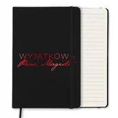 Notesy i bloczki - NOTES CZARNY Z GUMKĄ A5 LINIE NA PREZENT DLA PANI MAGISTER RED WIELE WZORÓW - miniaturka - grafika 1