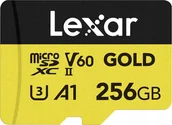 Karty pamięci - Karta Lexar Gold MicroSDXC 256 GB Class 10 UHS-II/U3 A1 V60 LMSGOLD256G-BNNNG - miniaturka - grafika 1