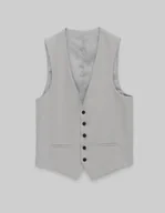 Kamizelki męskie - kamizelka do zestawu pimonte szary slim fit - miniaturka - grafika 1