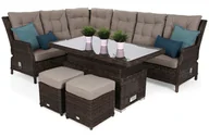 Sofy ogrodowe - HOME & GARDEN Narożnik ogrodowy technorattanowy Trivento Plus Brown Mat / Brown Melange 496513 - miniaturka - grafika 1