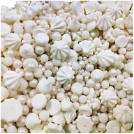 Dodatki do ciast w proszku - Posypka ozdoby na tort bezy perełki dekoracje urodzinowe biały perła mix - miniaturka - grafika 1