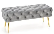 Ławki do przedpokoju - Szara pikowana ławka do przedpokoju w stylu glamour Sonja 3X - miniaturka - grafika 1