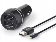 Ładowarki samochodowe - ŁADOWARKA DO ZAPALNICZKI AUTA PHILIPS+KABEL IPHONE - miniaturka - grafika 1
