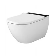 Kompakty WC - Meissen Keramik Genera Ultimate Square toaleta myjąca wisząca biała/czarna S701-516 - miniaturka - grafika 1