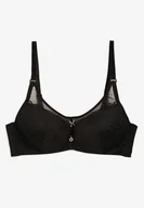 Biustonosze - Czarny Biustonosz Koronkowy z Efektem Push-Up Donantia - miniaturka - grafika 1