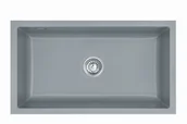 Zlewozmywaki - SystemCeram Mera 80-U zlewozmywak ceramiczny podblatowy 77x41 titan - miniaturka - grafika 1