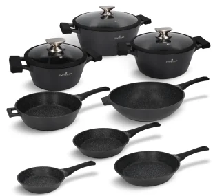 Zestaw garnków i patelni 11 el. Black Stone Zwieger> - Zestawy garnków i patelni - miniaturka - grafika 1