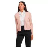 Kurtki damskie - Vila Damska kurtka z dzianiny, krótka, otwarta, Misty Rose/Szczegóły: melanż, L - miniaturka - grafika 1