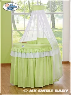 Kosz Mojżesza wiklinowy z baldachimem- Little Princess zielony - Łóżeczka i kojce Kosz Mojżesza wiklinowy z baldachimem- Little Princess zielony - Łóżeczka i kojce - miniaturka - grafika 1