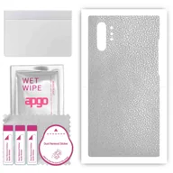 Szkła hartowane na telefon - Folia naklejka skórka strukturalna na TYŁ do Samsung Galaxy Note 10+ -  Skóra Srebrna - apgo SKINS - miniaturka - grafika 1