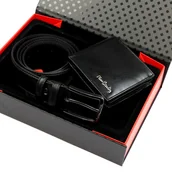 Paski - Pierre Cardin portfel i pasek do spodni męski zestaw skóra naturalna - miniaturka - grafika 1