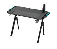 Biurka dla dzieci - ★KUPON 10% NA STRONIE★ Biurko gamingowe FALCON 1.0 LED Gamset Czarny - miniaturka - grafika 1