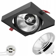 Oprawy, klosze i abażury - Zestaw Oprawa Podtynkowa Ruchoma GU10 ES111 Kwadrat Czarna CAPRI LUMILED + Żarówka LED GU10 ES111 15W COB 3000K - miniaturka - grafika 1