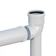 Kominy i akcesoria - Onnline Kolano do systemów kominowych PP skręcane 87° DN80mm na podstawie z przedłużeniem L500mm z uszczelką [EPDM] - miniaturka - grafika 1