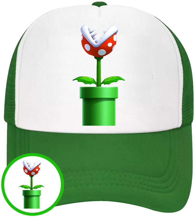 CZAPKA Z DASZKIEM SUPER MARIO BROS DLA DZIECI LATO ZIELONA BEJSBOLÓWKA