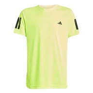 Koszulki sportowe damskie - Koszulka dziecięca adidas B Club 3 Stripes Tee Lucid Lemon 140 cm - miniaturka - grafika 1