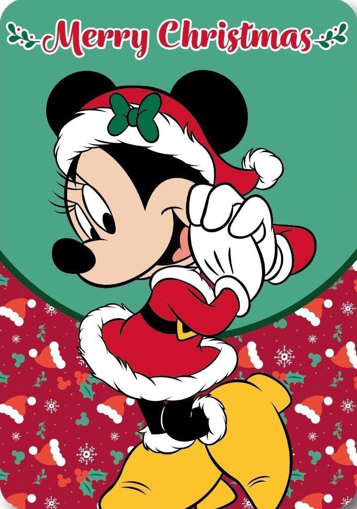 Koc polarowy 100x140 MINNIE Myszka Mini świąteczny 220g/m2 Faro