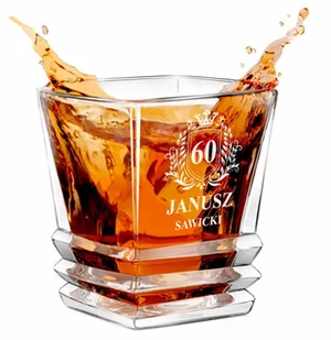 Szklanka do whisky geometric z grawerem dla niego na 60 urodziny - Szklanki - miniaturka - grafika 1