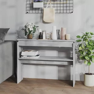 Lumarko Stolik konsolowy, szary dąb sonoma, 102x30x80 cm - Konsole i sekretarzyki - miniaturka - grafika 1