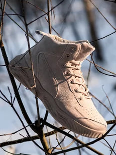 Buty męskie sneakersy wysokie - beżowe V1 T380 - Sneakersy męskie - miniaturka - grafika 1