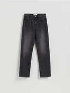 Spodnie damskie - Reserved - Jeansy straight leg - szary - miniaturka - grafika 1