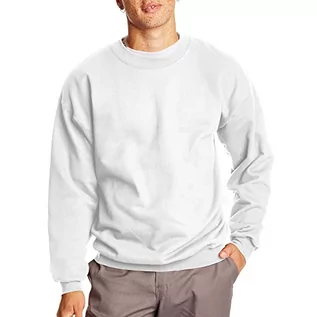Bluzy męskie - Hanes Bluza męska Ultimate bawełniana, biały, M - grafika 1