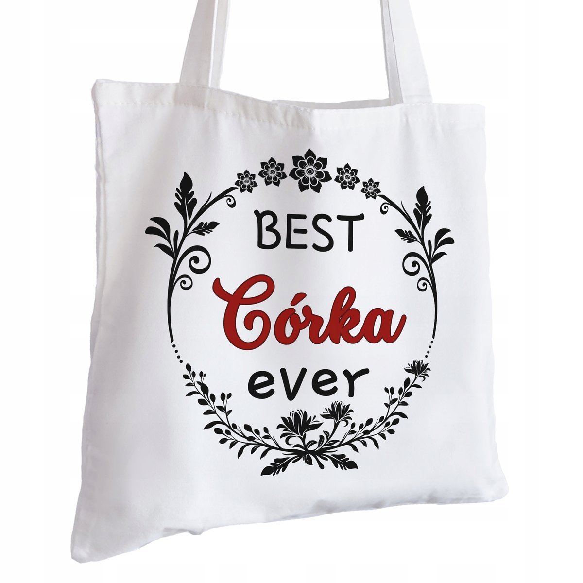 Torba Bawełniana biała dla Córki Na Prezent ekologiczna Trwały Nadruk