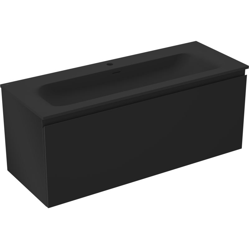 Mexen Orio szafka łazienkowa 120 cm z umywalką Vela, 1 szuflada, czarna mat - 91A10-12047-1-BF71-W23M71