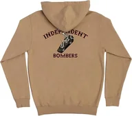 Bluzy męskie - bluza męska INDEPENDENT BOMBERS ZIP HOODED HEAVYWEIGHT SWEATSHIRT SANDSTONE - miniaturka - grafika 1