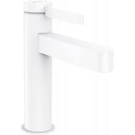 Baterie umywalkowe - Hansgrohe 76023700 Finoris Jednouchwytowa bateria umywalkowa 110 z kompletem odp$193ywowym Push-Open bia$194y matowy - miniaturka - grafika 1