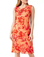 Sukienki - Gina Bacconi Damska sukienka koktajlowa z czerwoną żorżetą z uprzedzeniami w kwiaty, jasnopomarańczowa, 16, Jasna pomarańcza, 42 - miniaturka - grafika 1