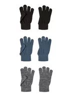 Rękawiczki - NAME IT Rękawiczki, Bering Sea/opakowanie: 3 sztuki z szarym melanem/czarnym, 4 - miniaturka - grafika 1