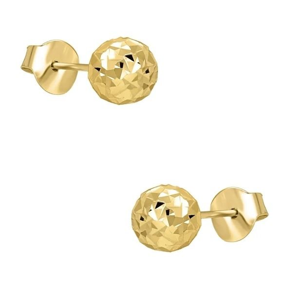 Złote kolczyki diamentowane kulki 5mm pr.333