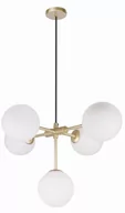 Lampy sufitowe - Candellux Lighting złoty żyrandol do salonu MATI 35-73778 lampa wisząca nad stół nowoczesna klosze białe 35-73778 - miniaturka - grafika 1