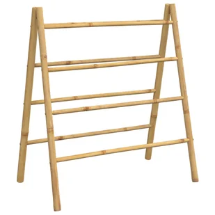 vidaXL Podwójna drabinka na ręczniki z 4 szczeblami 90x50x100 cm bambusowa - Ręczniki - miniaturka - grafika 1
