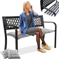 Ławki ogrodowe - Ławka ogrodowa z poduszkami metalowa Heckermann HM-125 - miniaturka - grafika 1