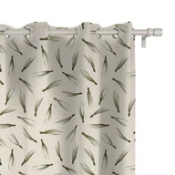 Zasłony - Zasłona WINTER wzór BN45 | Sosnowe igły na beżowym tle 150 x 200 cm tkanina standard - miniaturka - grafika 1
