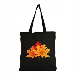 Eko Torba na ramię Zakupy Shopper Torebka Bawełniana Eco Jesień Liście 2 - Torby i wózki na zakupy - miniaturka - grafika 1