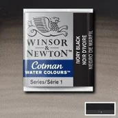 Farby i media malarskie - Winsor&Newton, farba akwarelowa Cotman półkostka, Ivory Black - miniaturka - grafika 1