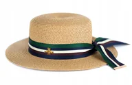 Czapki damskie - Kapelusz Damski Plażowy Słomkowy Fedora Regulowany Klasyczny Na Lato 56 - miniaturka - grafika 1