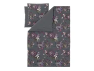 Pościel - LIVARNO® Pościel dwustronna z mikrowłókna satynowowego, 160 x 200 cm (Szary w kwiaty) - miniaturka - grafika 1