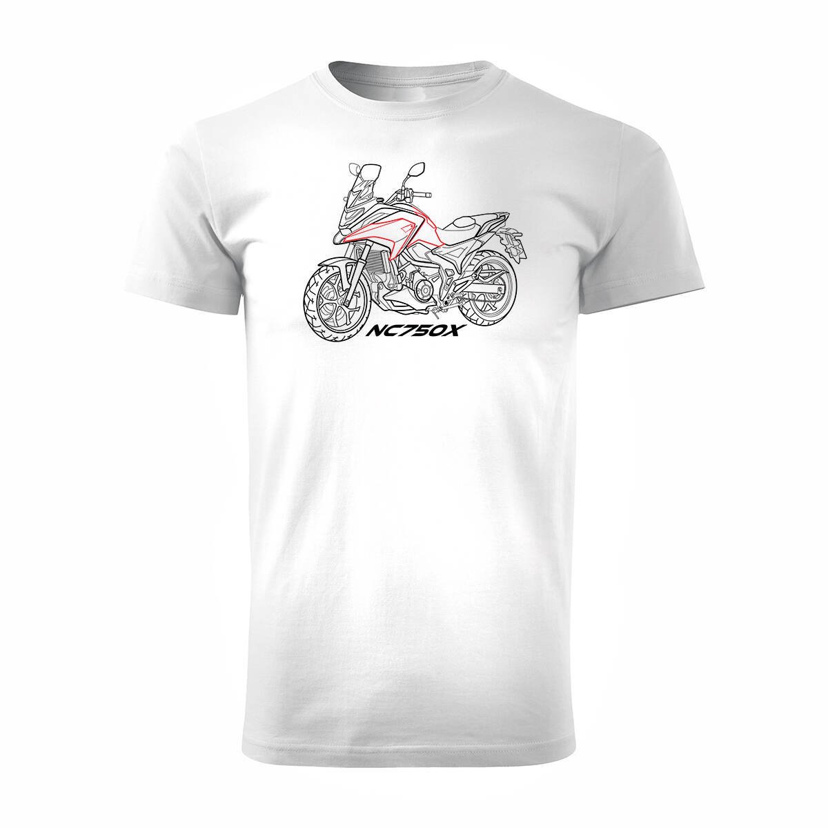 Koszulka z motocyklem na motor Honda NC 750 X NC750X męska biała REGULAR-L