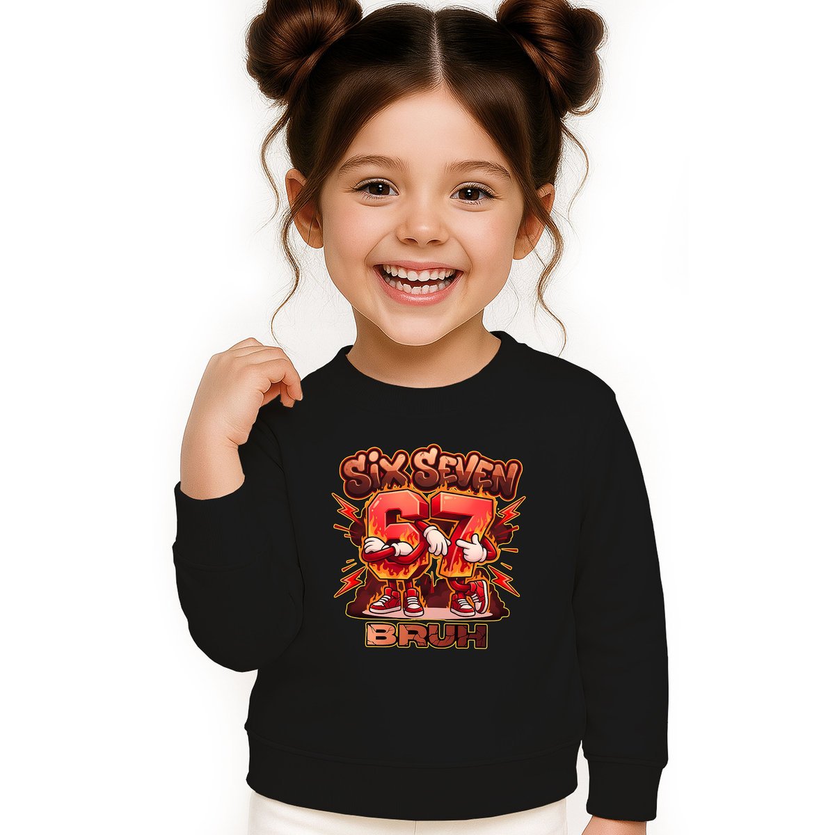 BLUZA DZIECIĘCA 67 SIX SEVEN VIRAL BRUH 104 DLA CHŁOPCA DZIEWCZYNKI